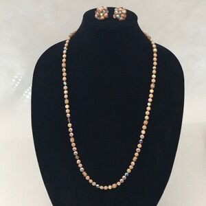 Vintage Vogue Signed AB Necklace & Earrings